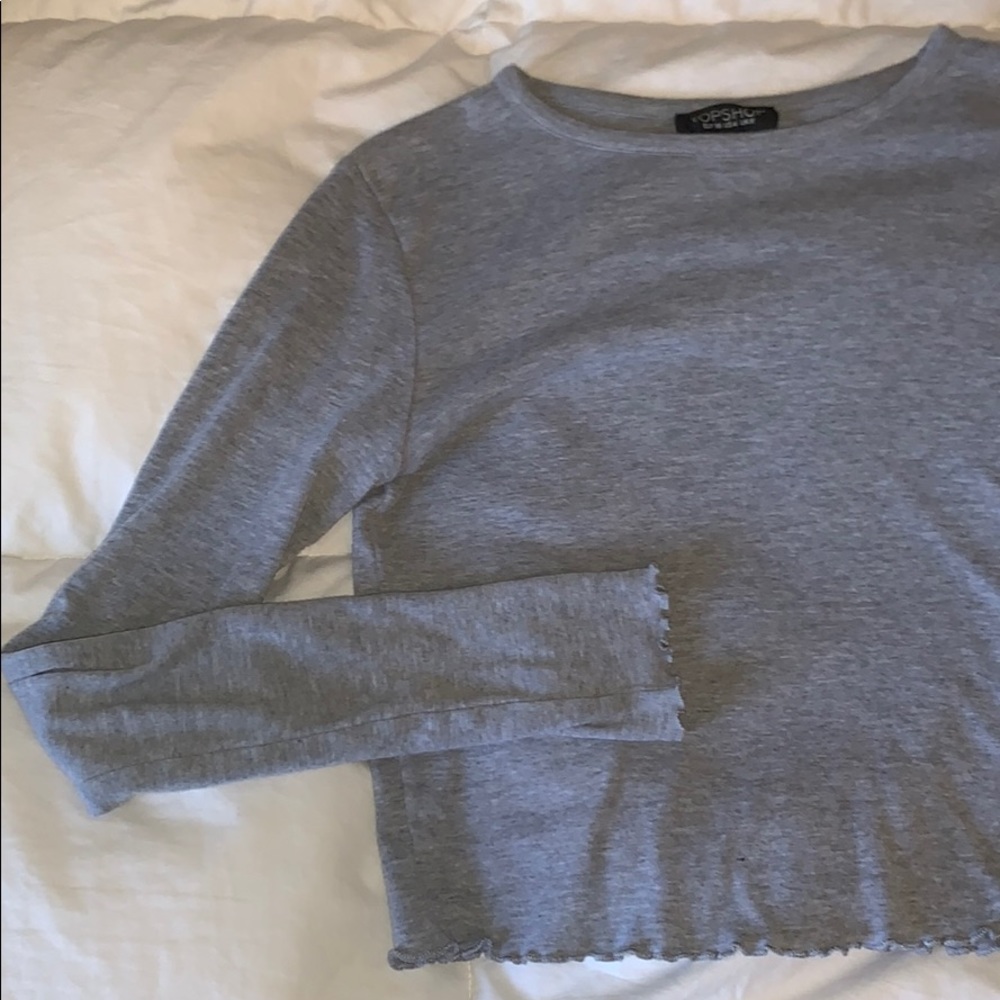 Gray Crop Top long sleeve